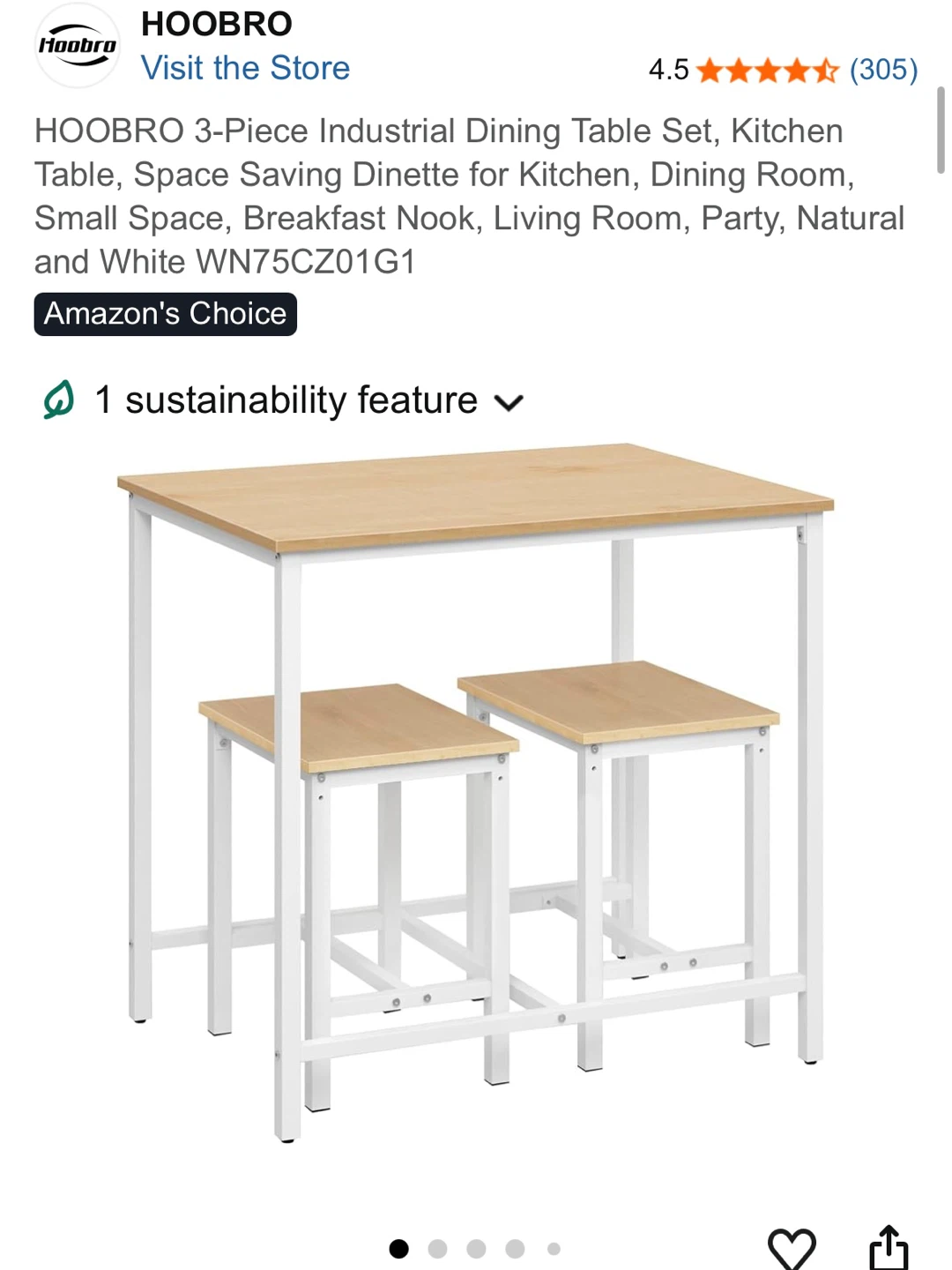 3-Piece Dining Table Set