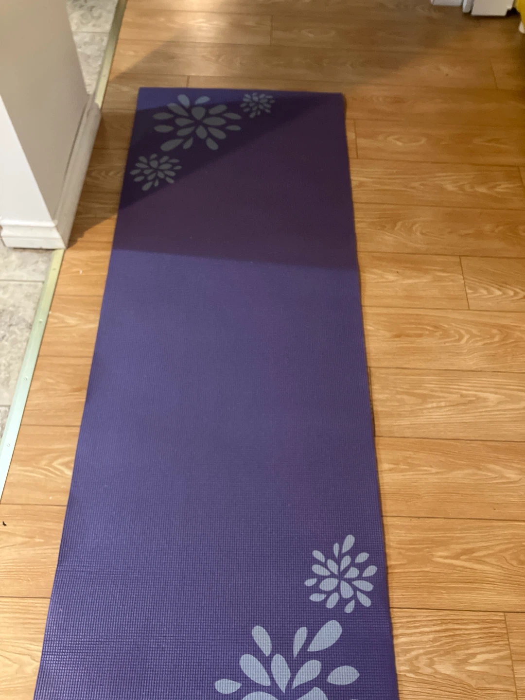 Purple Yoga Mat with Floral Design