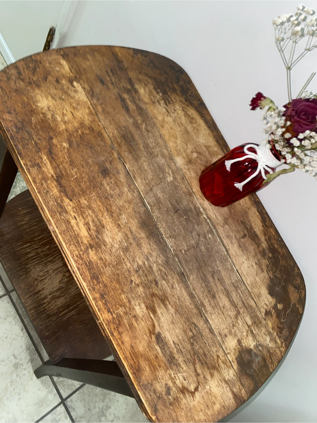 Wooden Side Table with Two Shelves - photo 2