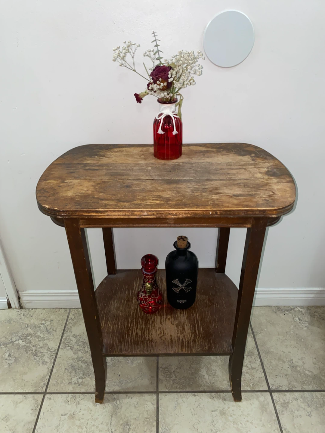 Wooden Side Table with Two Shelves - photo 4