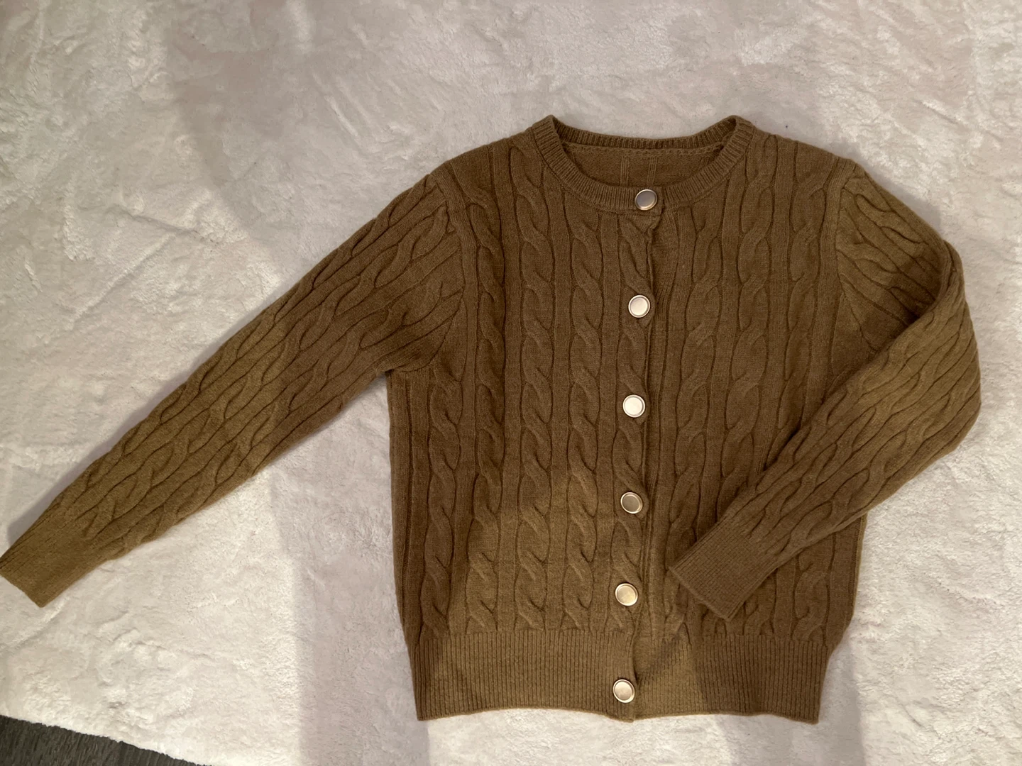 Brown Cable Knit Cardigan - photo 2