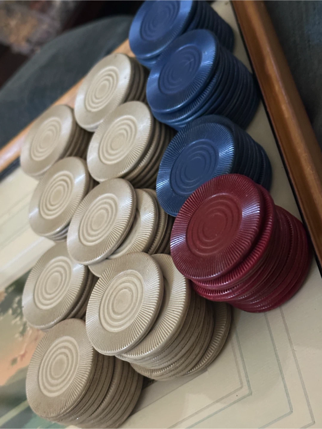 Lot of 114 mid century poker chips