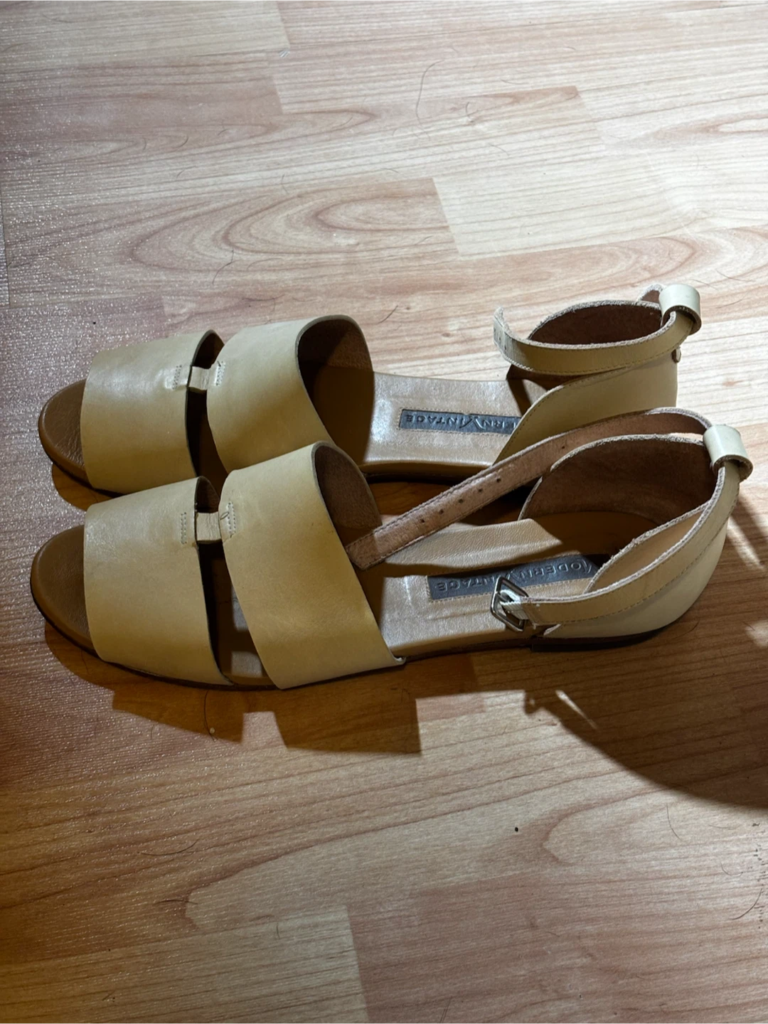 Modern Vintage Tan Leather Sandals
