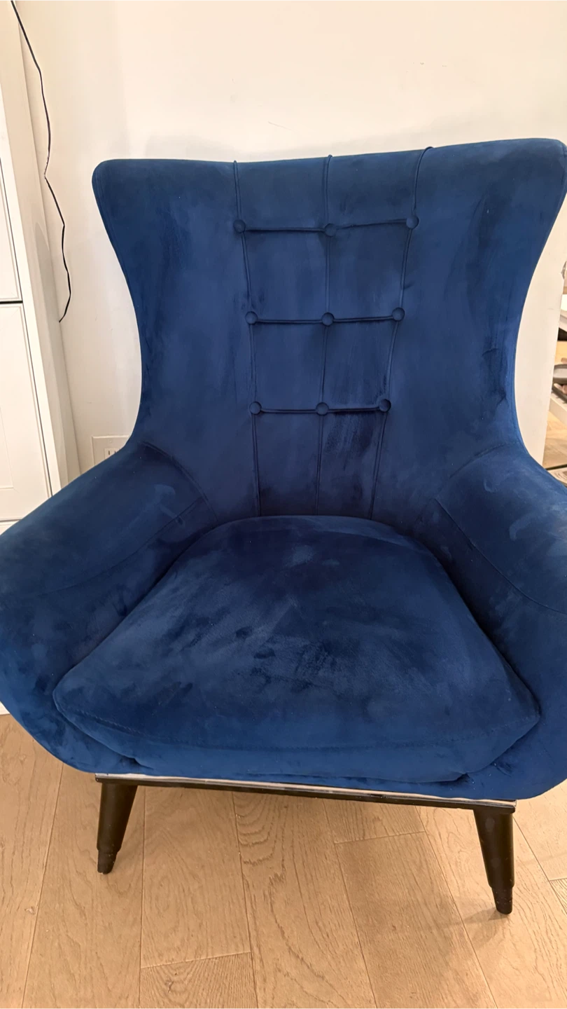 Blue Velvet Accent Chair