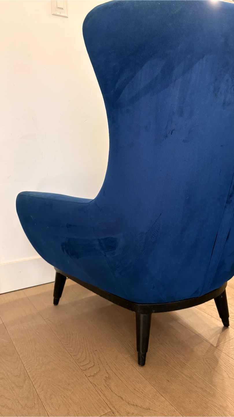 Blue Velvet Accent Chair - photo 4