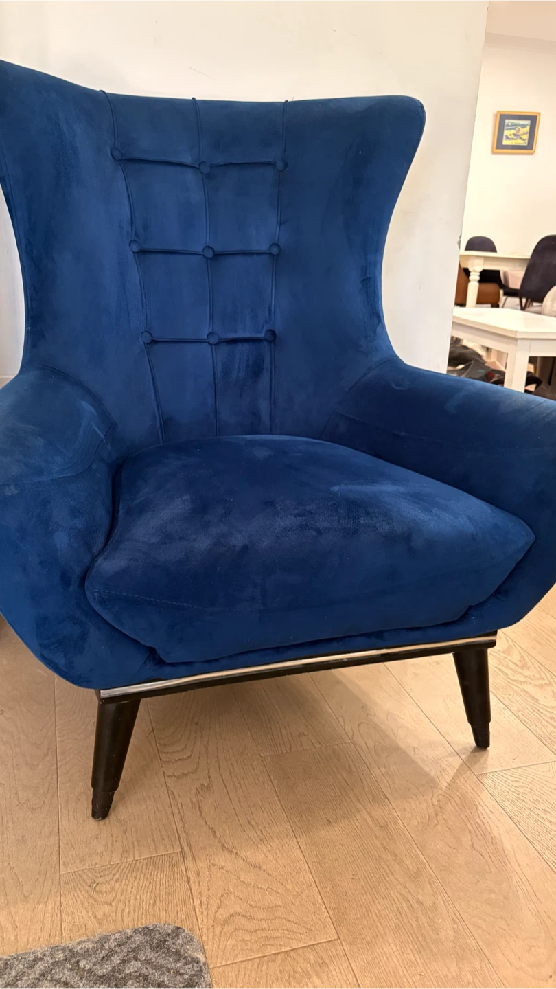 Blue Velvet Accent Chair - photo 5