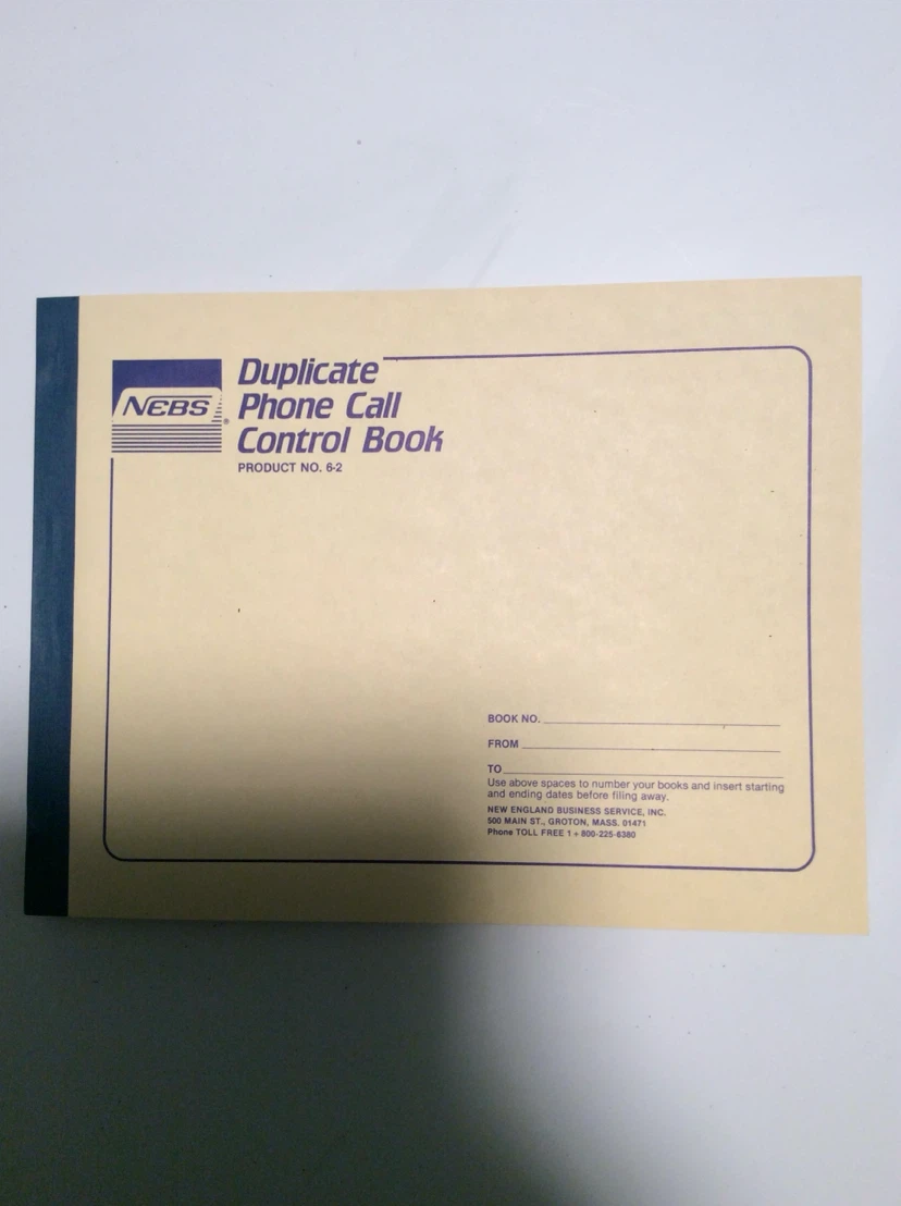NEBS Duplicate Phone Call Control Book