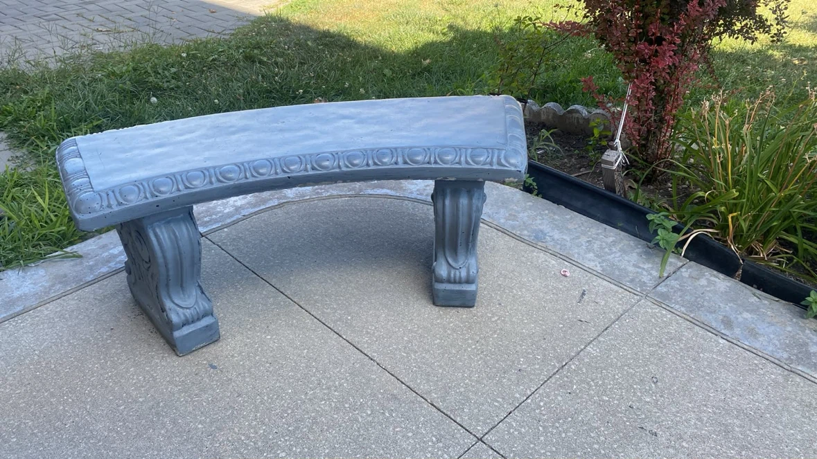 Grey Concrete Garden Bench
