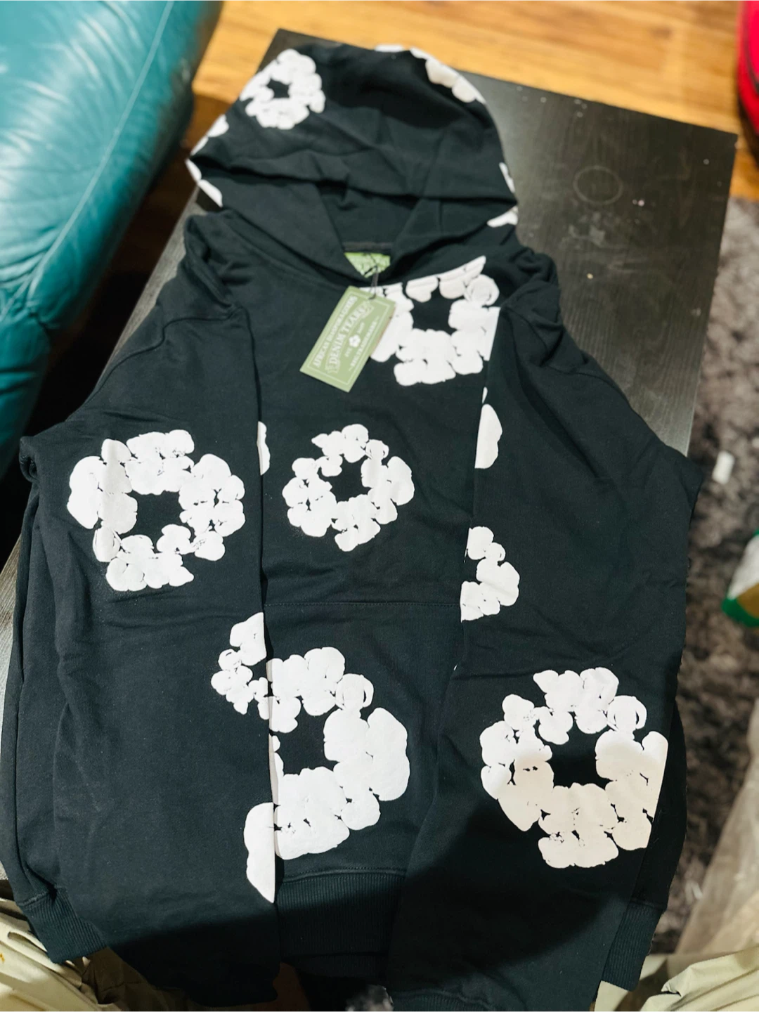 African Dragons Denim Tears Hoodie and track pants