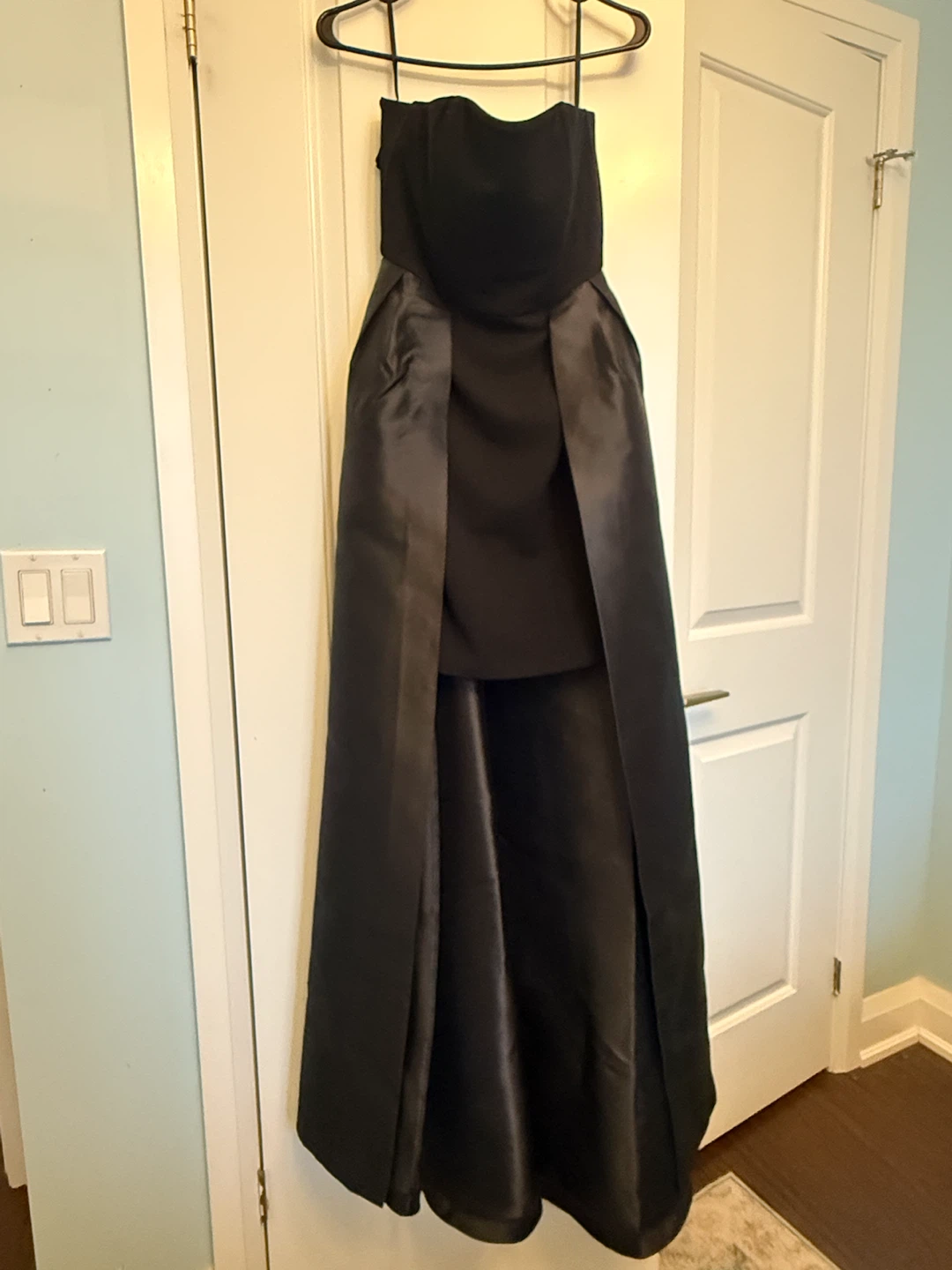 Black Strapless High-Low Gown
