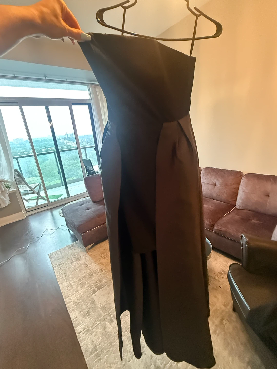Black Strapless High-Low Gown - photo 3