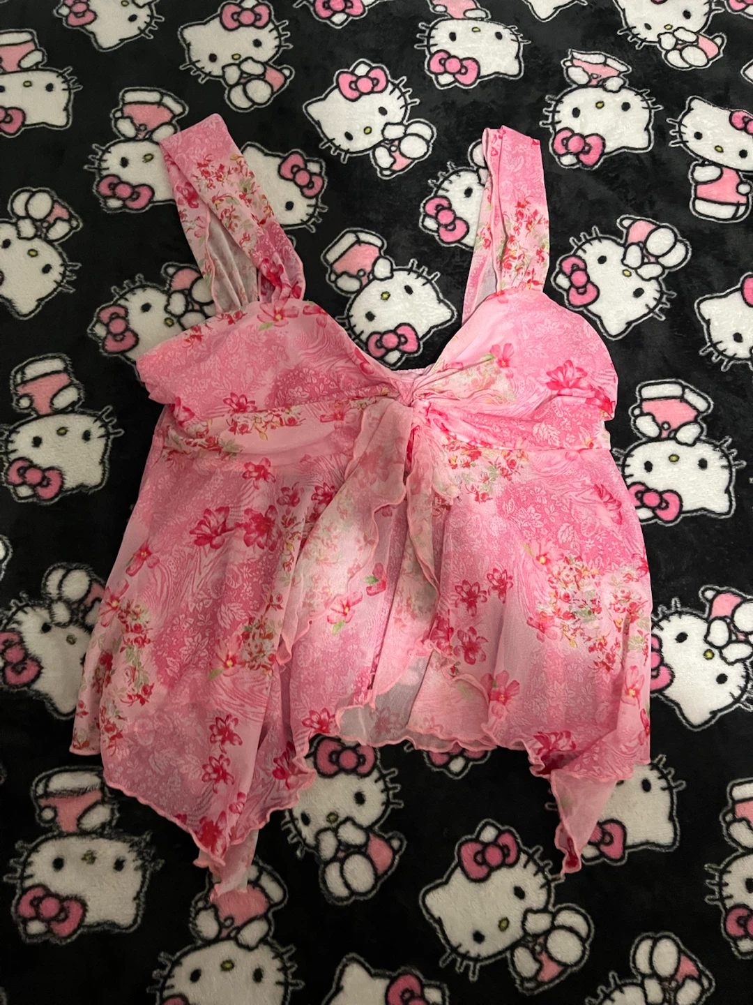 Pink Floral Halter Top