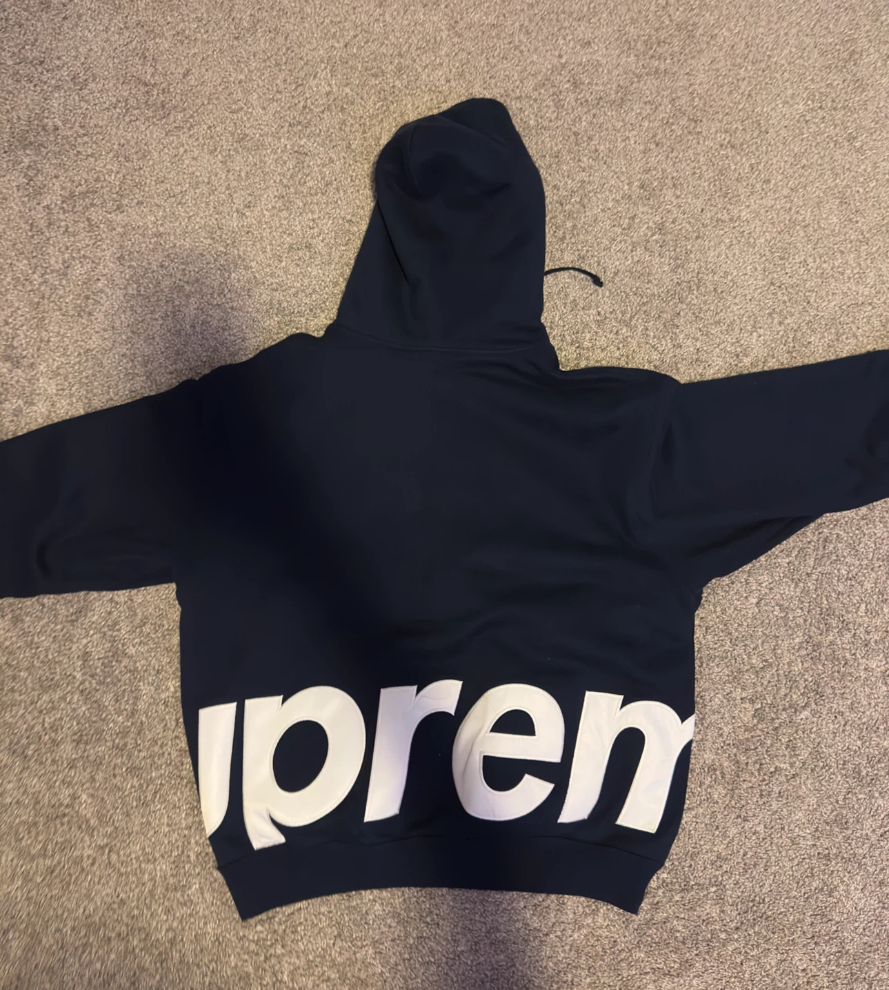Supreme Zip-Up Hoodie Navy Blue - photo 2
