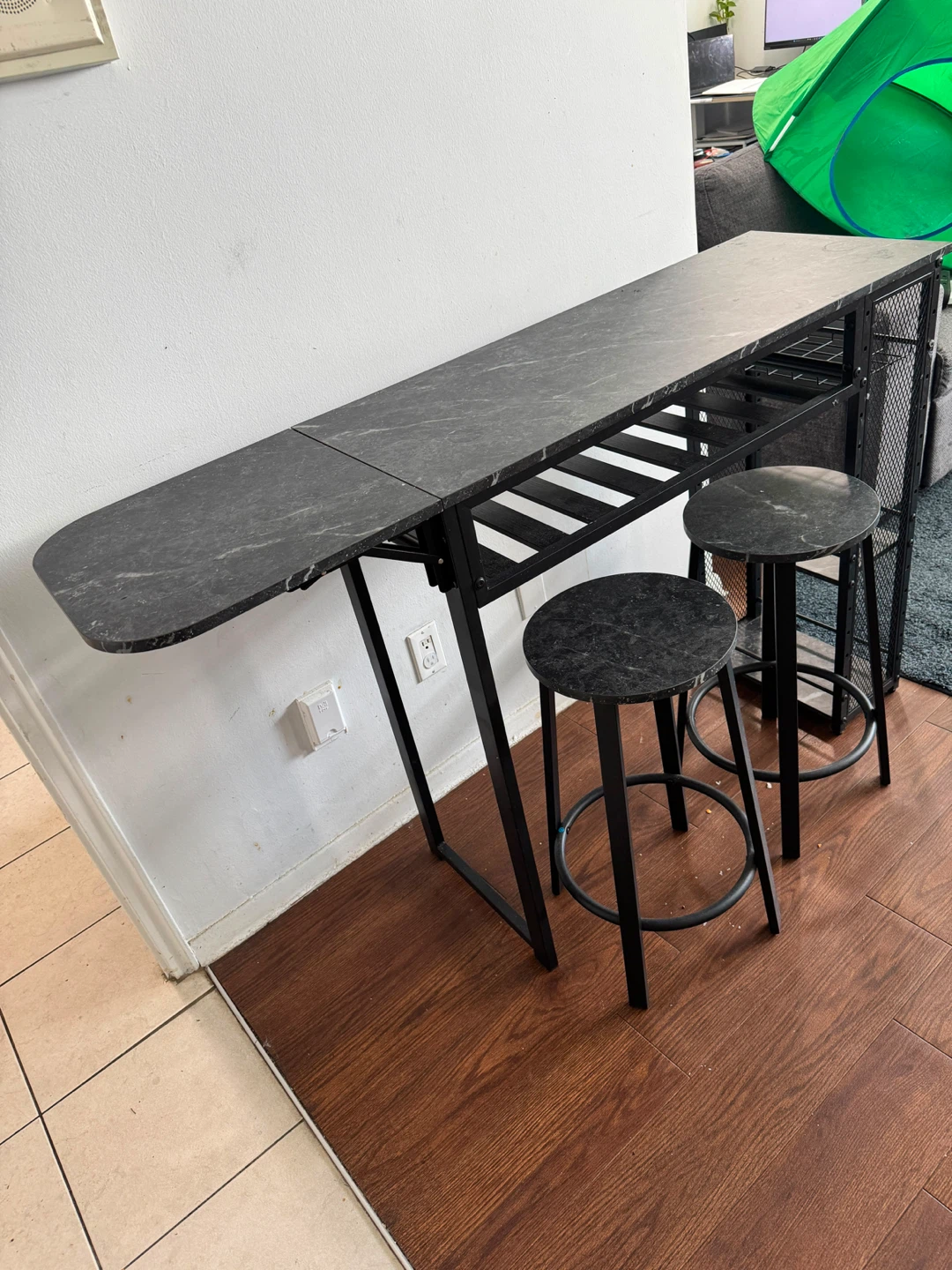 Bestier Modern Bar Table with 2 Stools - photo 4