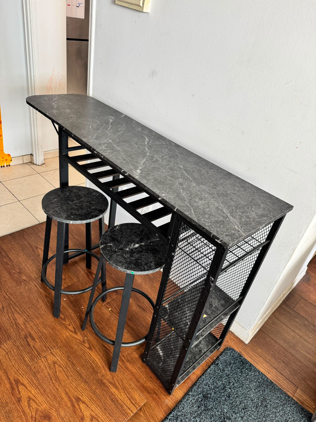Bestier Modern Bar Table with 2 Stools - photo 5
