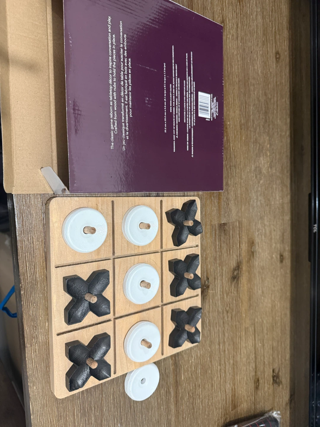 New Wooden Tic Tac Toe Table Décor/Game – Unused - photo 3