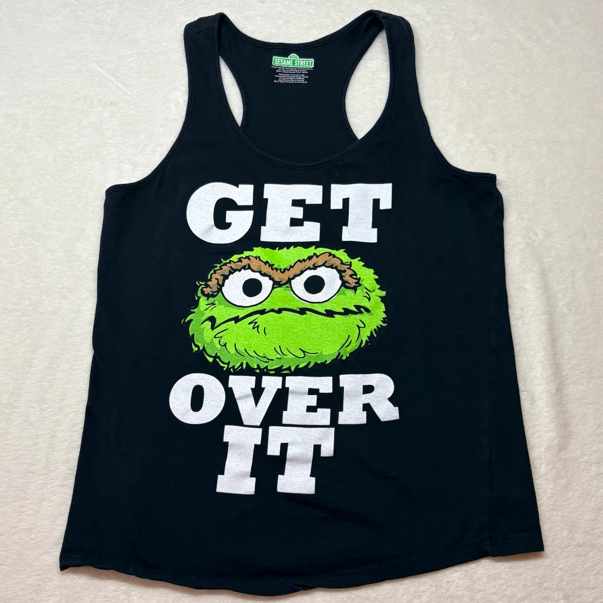 Sesame Street Oscar The Grouch Get Over It Tank Top Size Large - photo 2