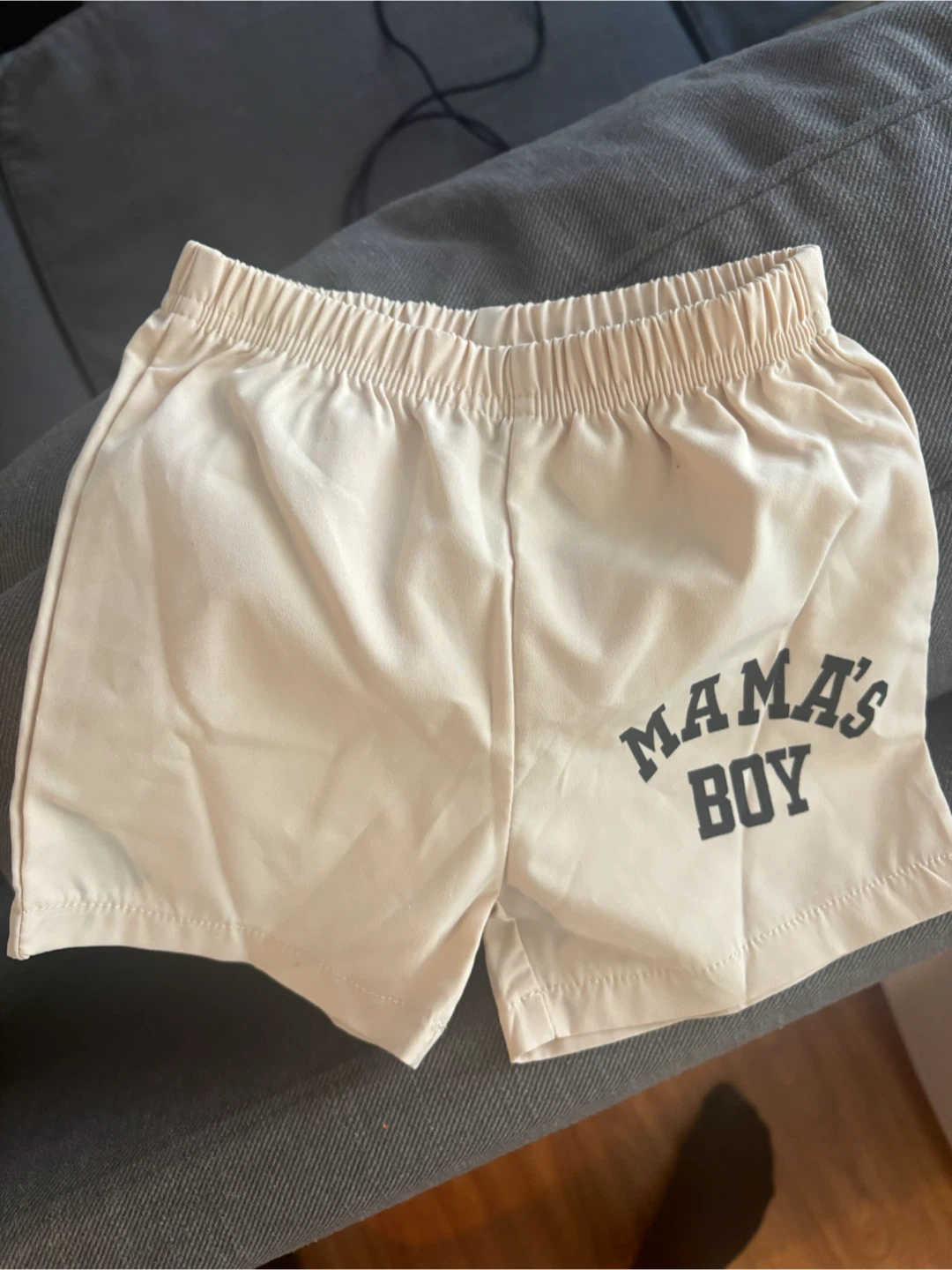 Baby "Mama's Boy" Shorts - Cream