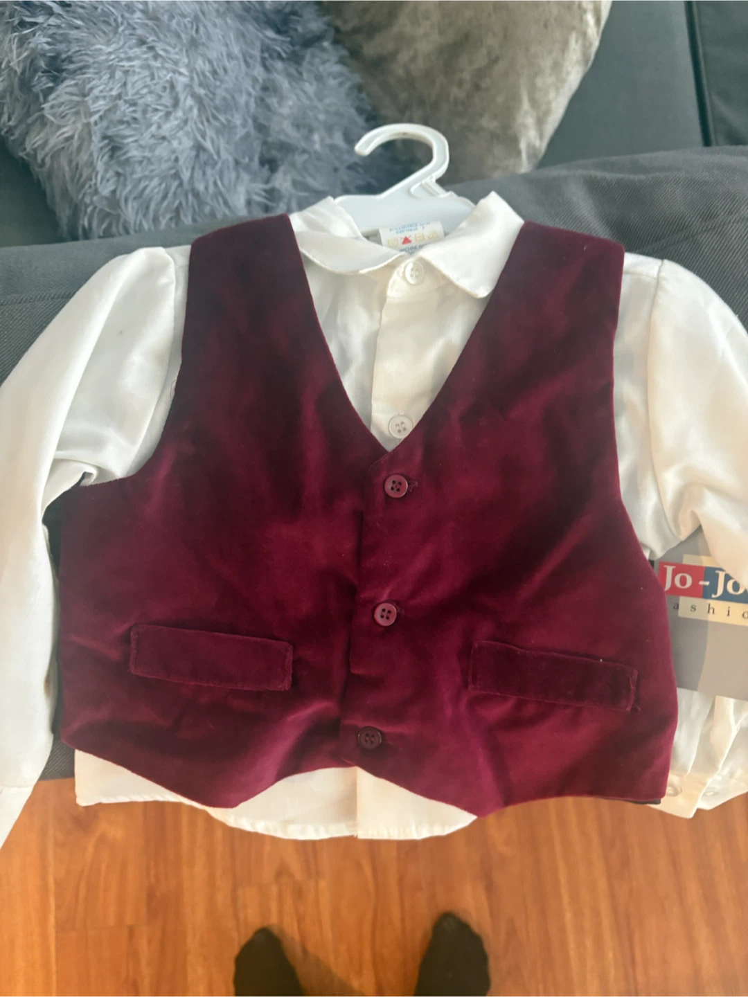 Jo-Jo Fashion Boys Velvet Vest and Shirt Set