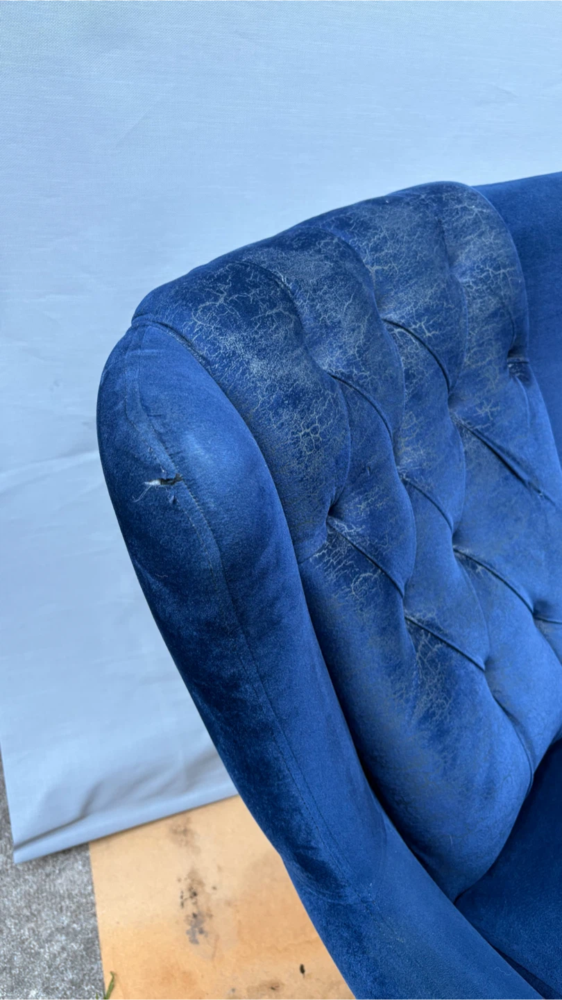 Blue Velvet Accent Chair - photo 3
