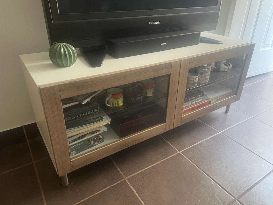 Dark Wood Coffee Table with Shelf