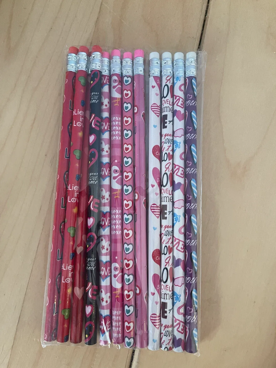Love Themed Pencils - Set of 12