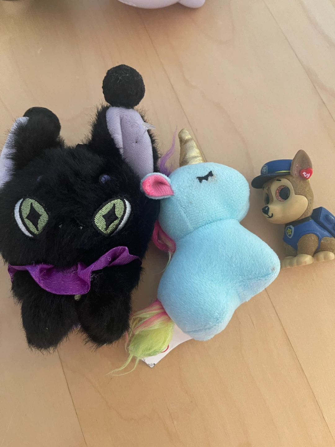 Plush Toys - Black Cat, Unicorn, and Paw Patrol Figure