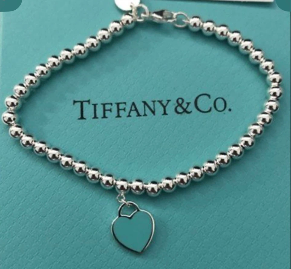 Tiffany & Co. Sterling Silver Bead Bracelet with Heart Tag - photo 2