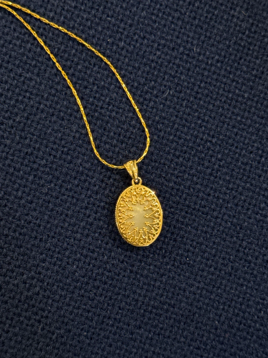 Gold tone pendant necklace with opal - photo 2