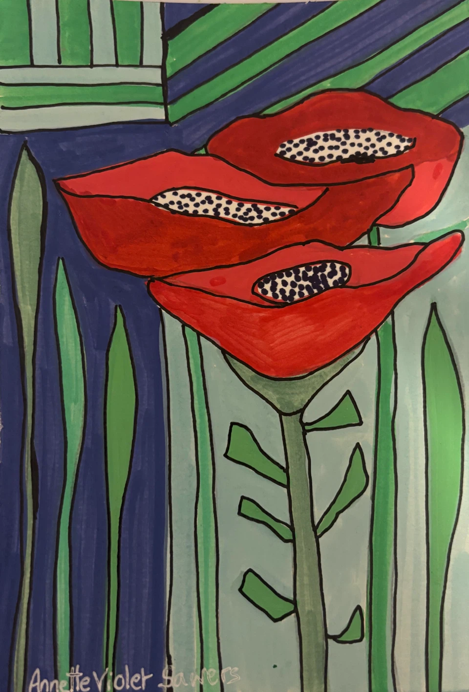 Original painting - Red Poppies