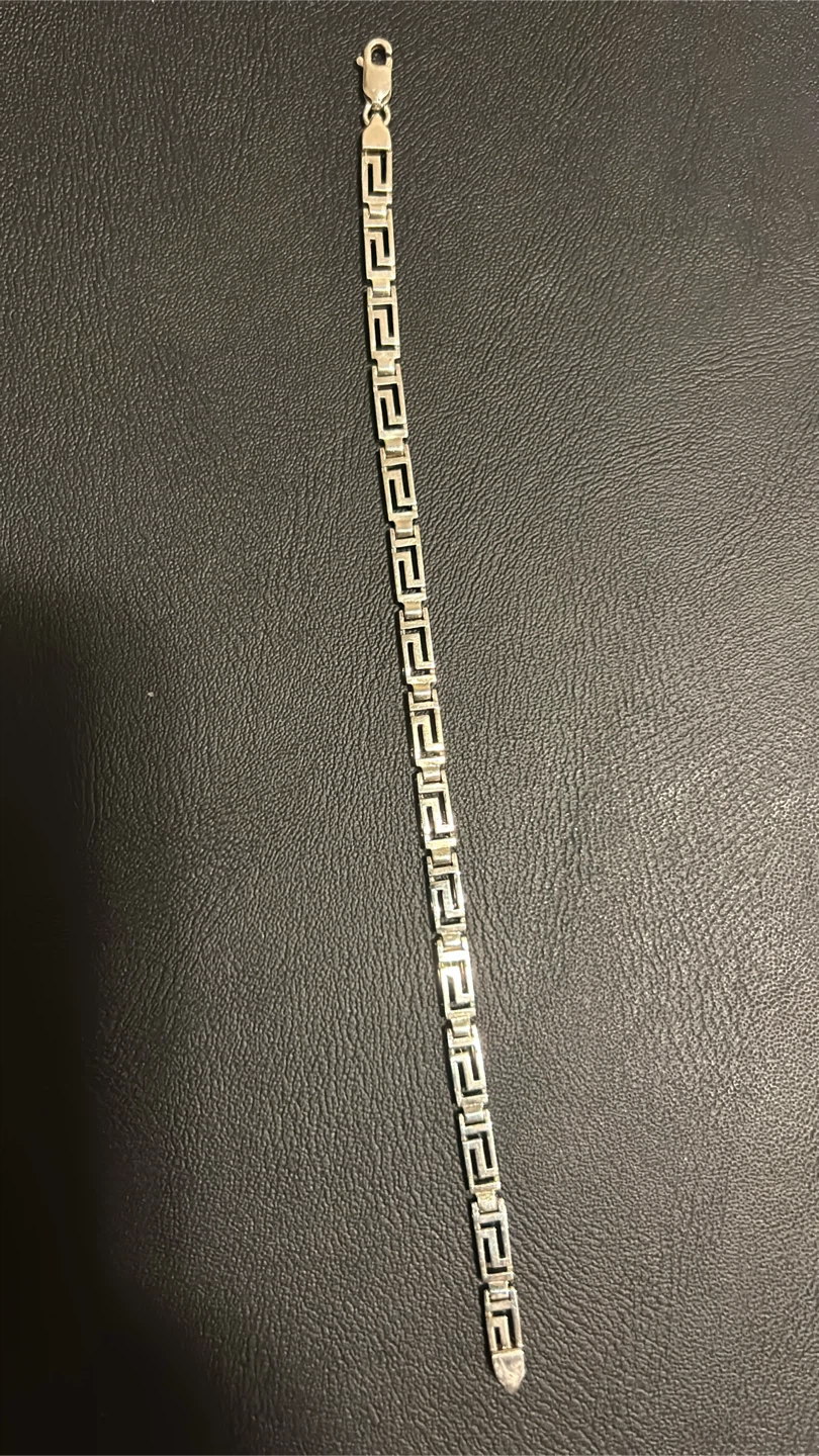 Sterling Silver Geometric Pattern Bracelet 7 inches - photo 3