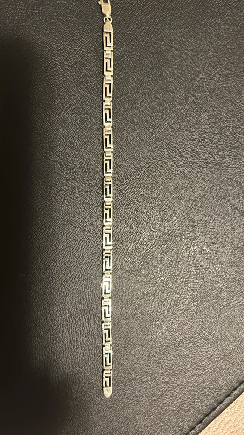 Sterling Silver Geometric Pattern Bracelet 7 inches - photo 4