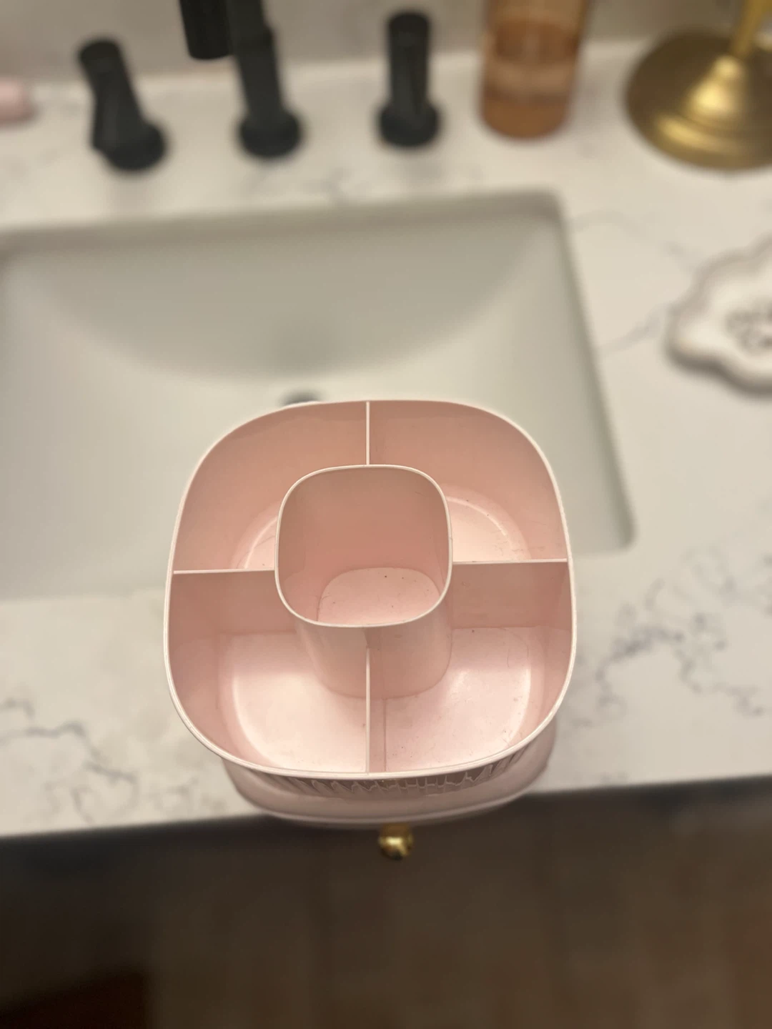 Pink Makeup Organizer with Drawer - photo 2