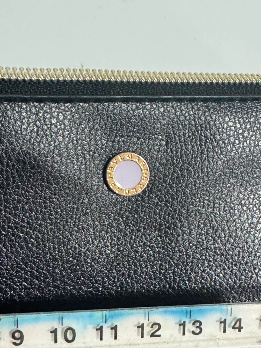 Bvlgari Black Leather Zip Pouch