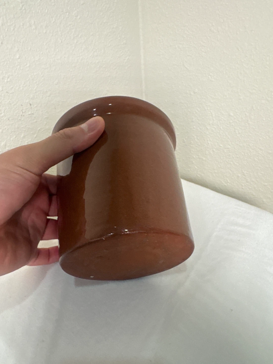 Vintage Brown Ceramic Crock Pot - photo 3