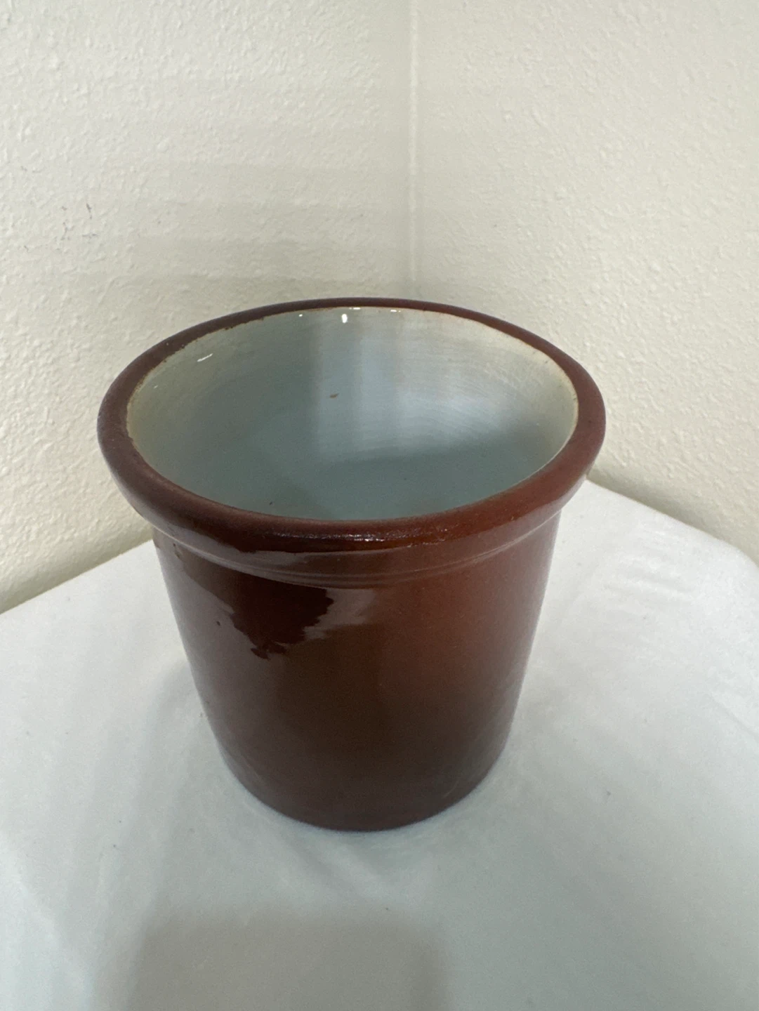 Vintage Brown Ceramic Crock Pot