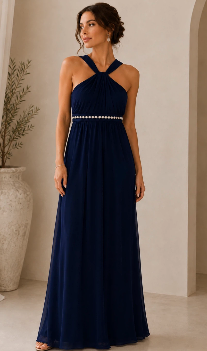 David's Bridal Navy Maxi Dress Size 4