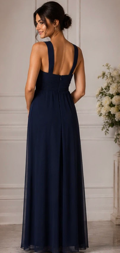 David's Bridal Navy Maxi Dress Size 4 - photo 4