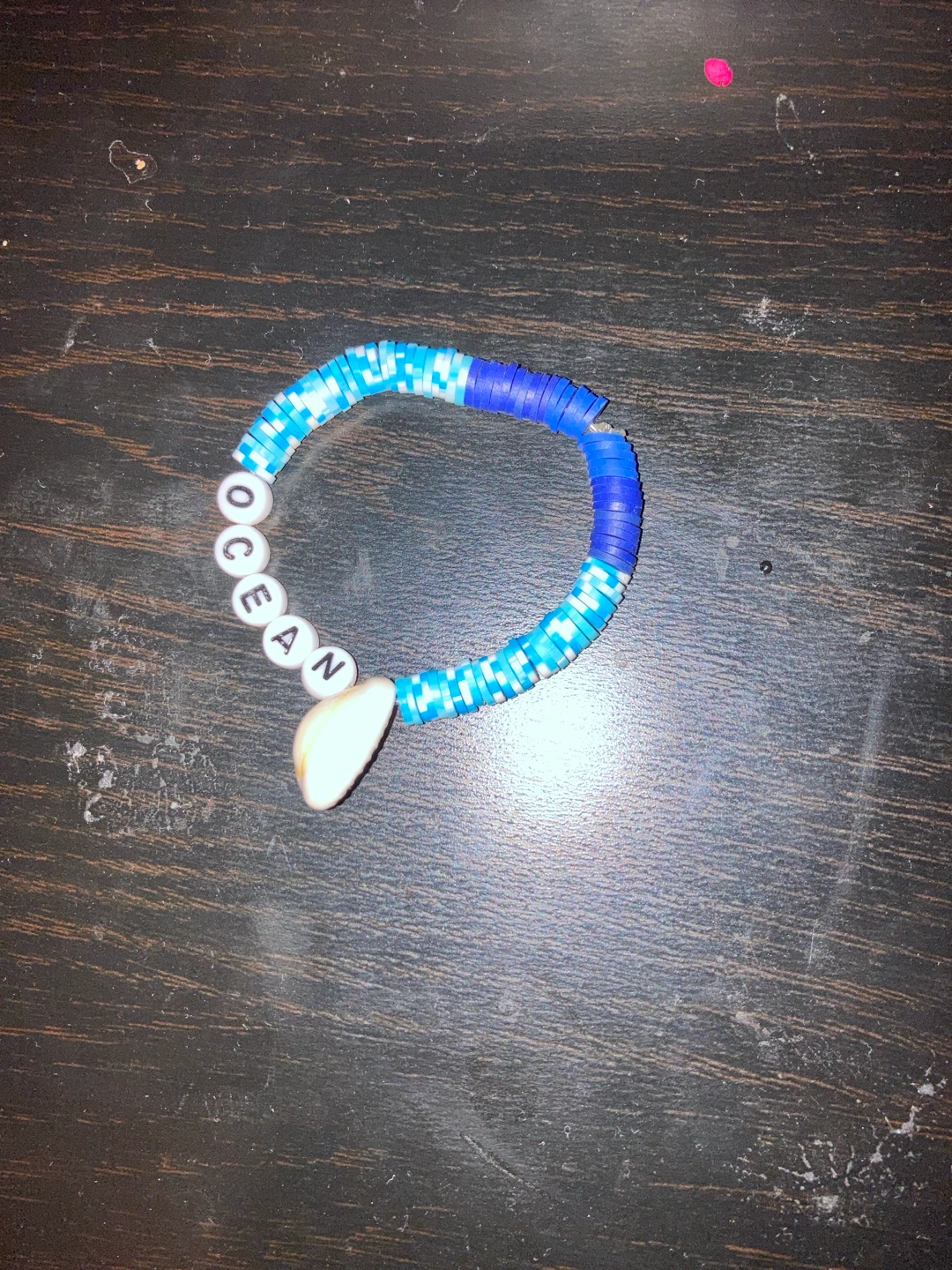 Ocean Beaded Bracelet with Seashell Charm