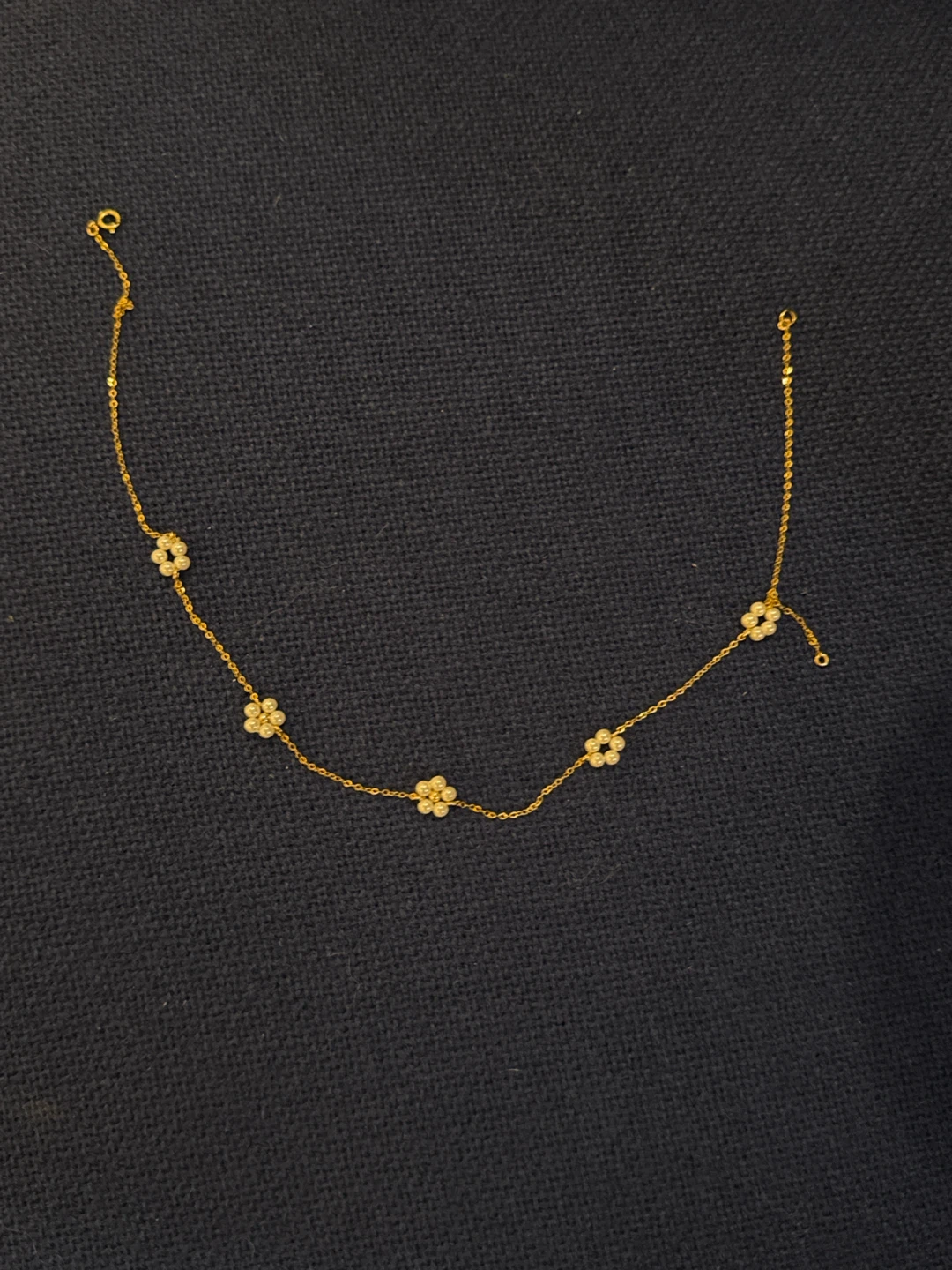 Real Pearls Gold-tone necklace or bracelet with flower charms - photo 2
