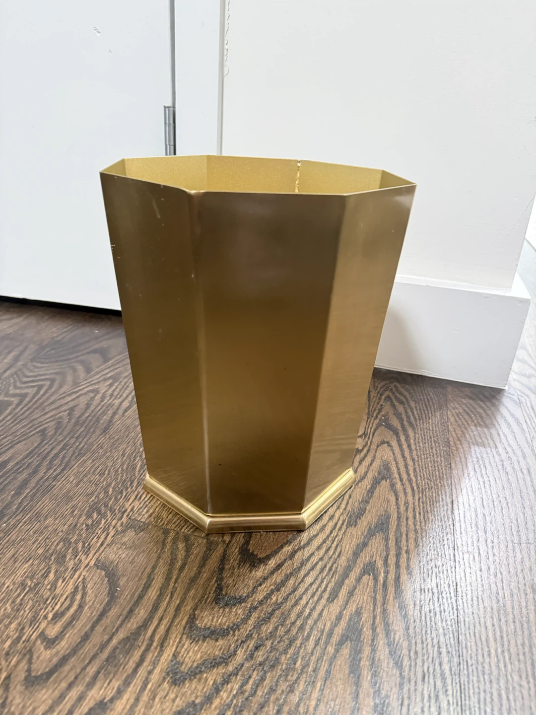 Gold Glam Geometric Trash Can