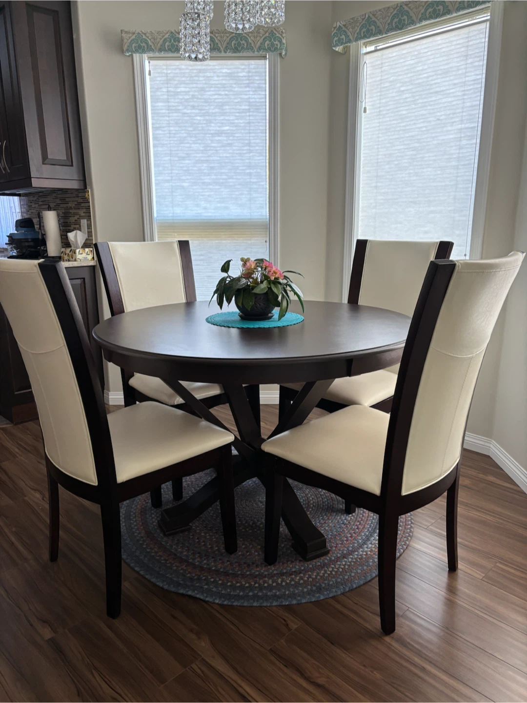 Round table with four chairs