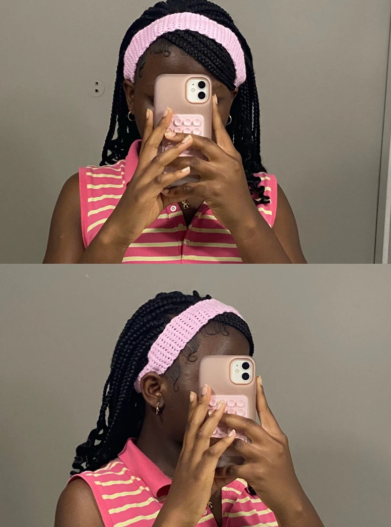 Crocheted Pink Headband