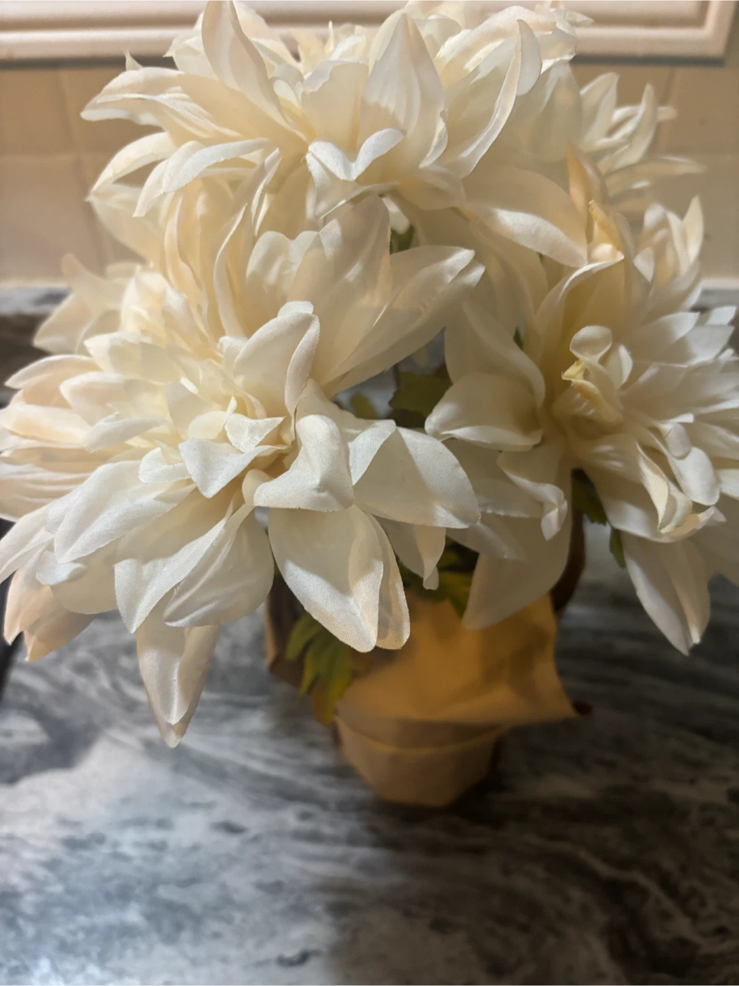 Artificial White Dahlia Arrangement