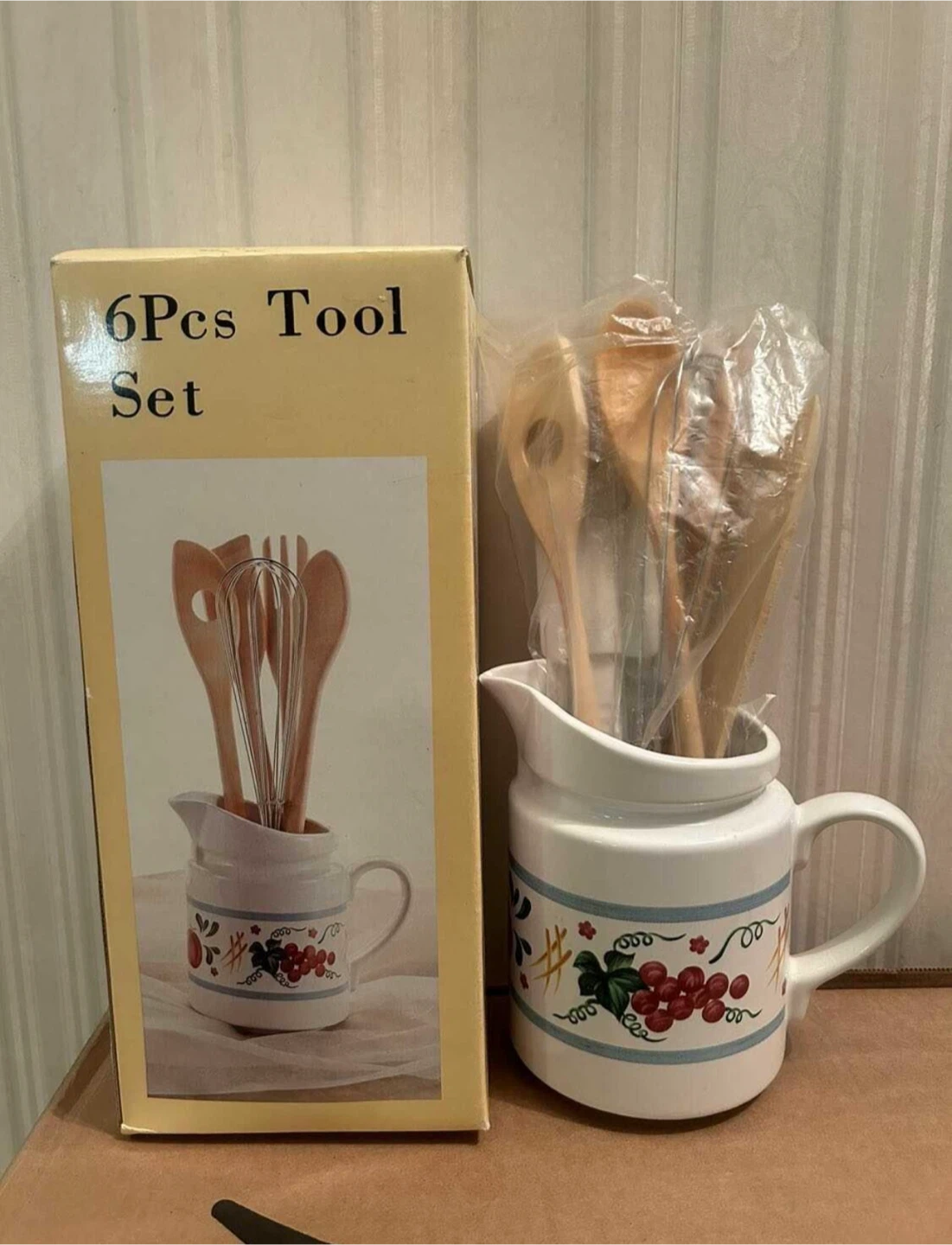 6 Piece Kitchen Tool Set with Utensil Holder