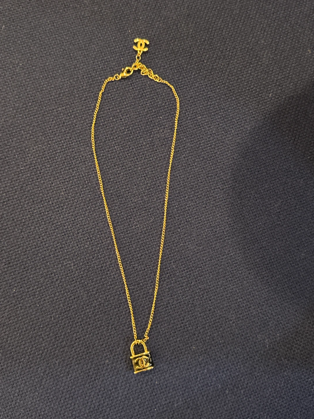 Chanel Style Lock Pendant Necklace