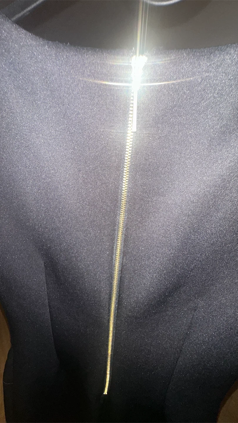 Black Sleeveless Dress with Gold Zipper - photo 4