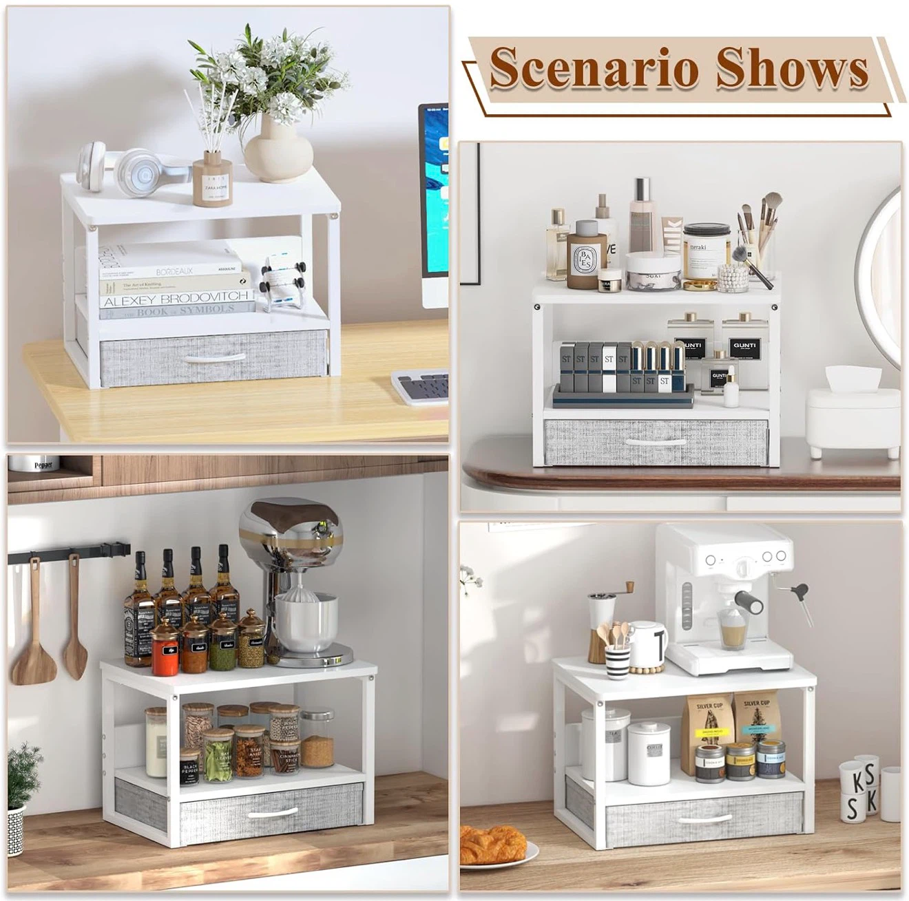 Marty 2-Tier Multifunctional shelf/Printer Stand with Drawer - photo 5