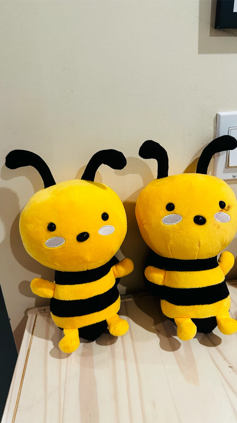 Set of 2 Plush Bee Toys