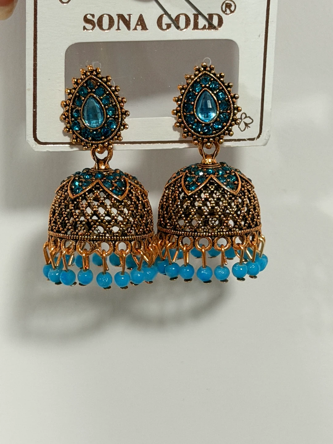 Sona Gold Jhumka Earrings